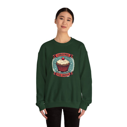 Christmas Stud Muffin with Icing Sweatshirt - Cute Holiday Cupcake Crewneck
