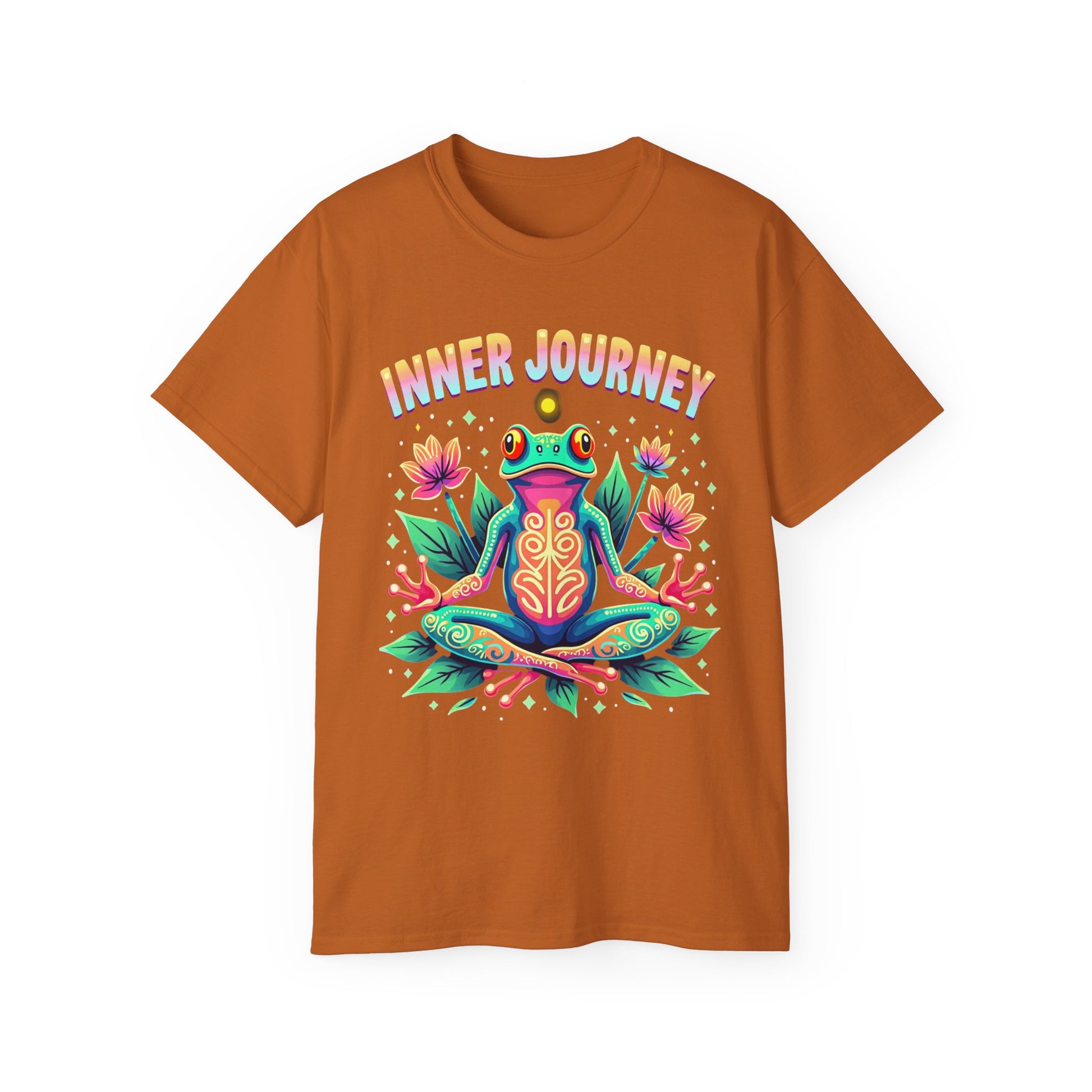 Inner Journey Unisex Ultra Cotton Tee - Vibrant Frog Design for Yoga and Meditation - Psychonaut Swag