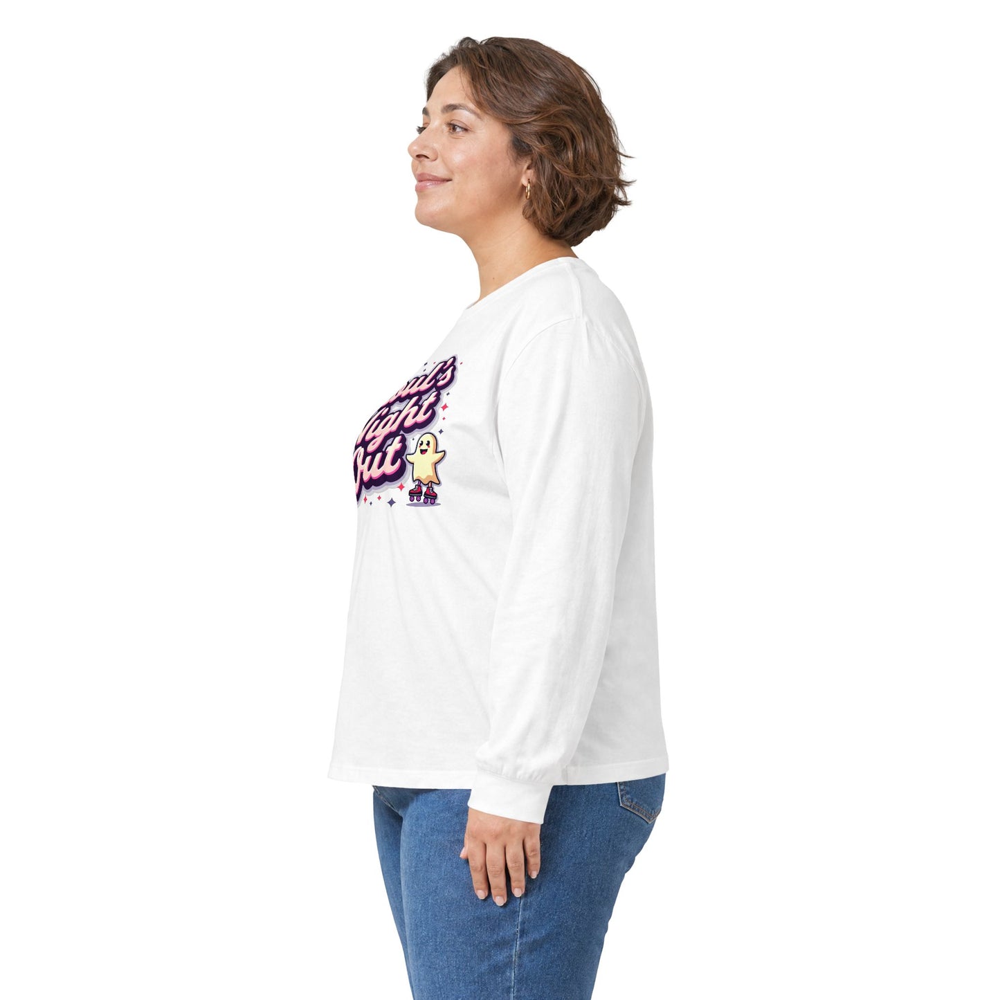 Ghoul's Night Out Long Sleeve Tee — Cute Halloween Ghost Graphic Shirt