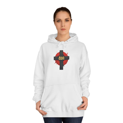 Christian Cross Hoodie – Jesus Saves Heart Graphic