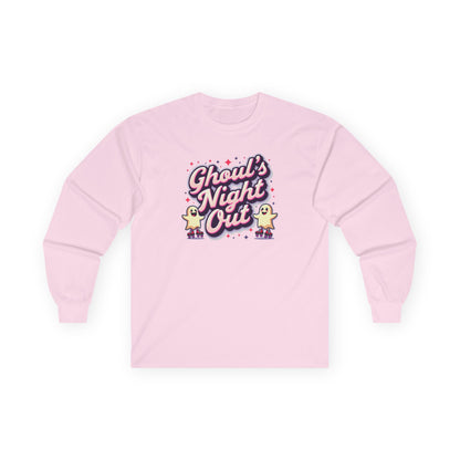 Ghoul's Night Out Long Sleeve Tee — Cute Halloween Ghost Graphic Shirt