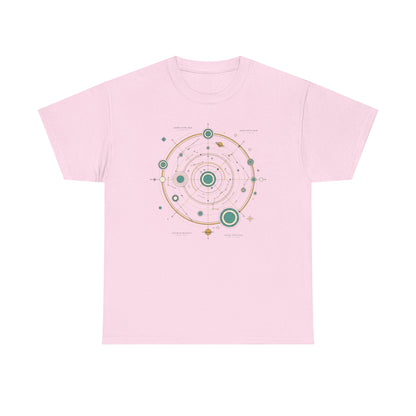 Solar System Minimalist T‑Shirt — Celestial Orbit Graphic Tee