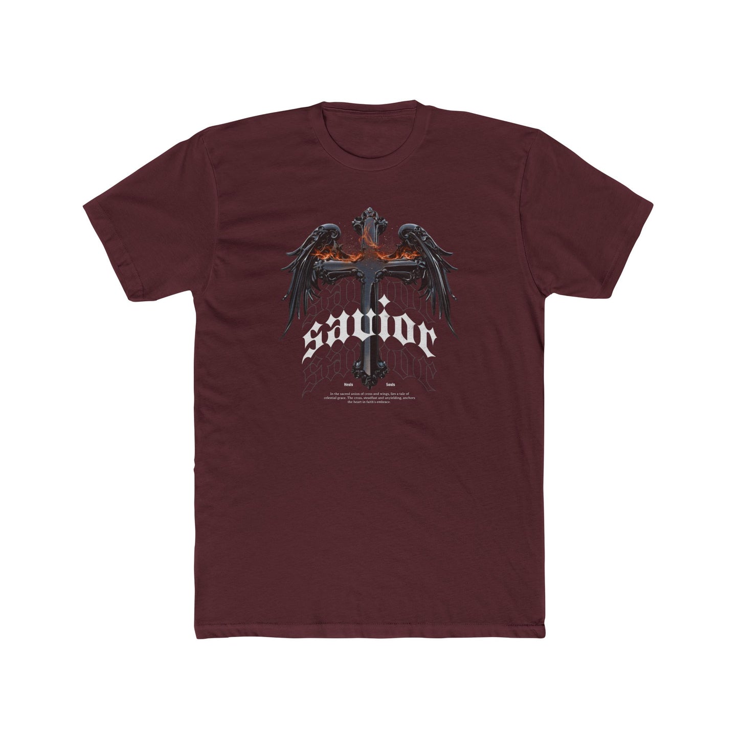Savior Cross & Wings Graphic Tee - Gothic Christian Streetwear