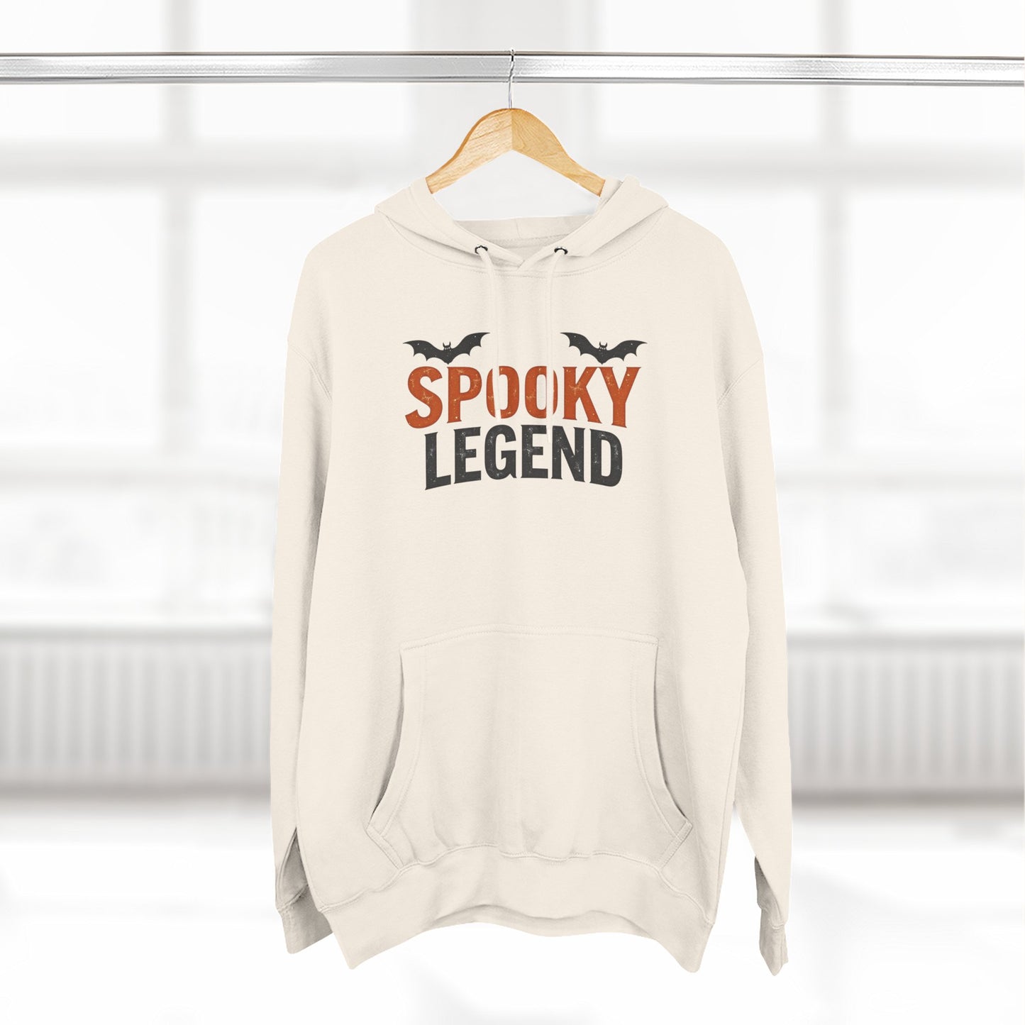Spooky Legend Hoodie — Halloween Bat Graphic Fleece Sweatshirt