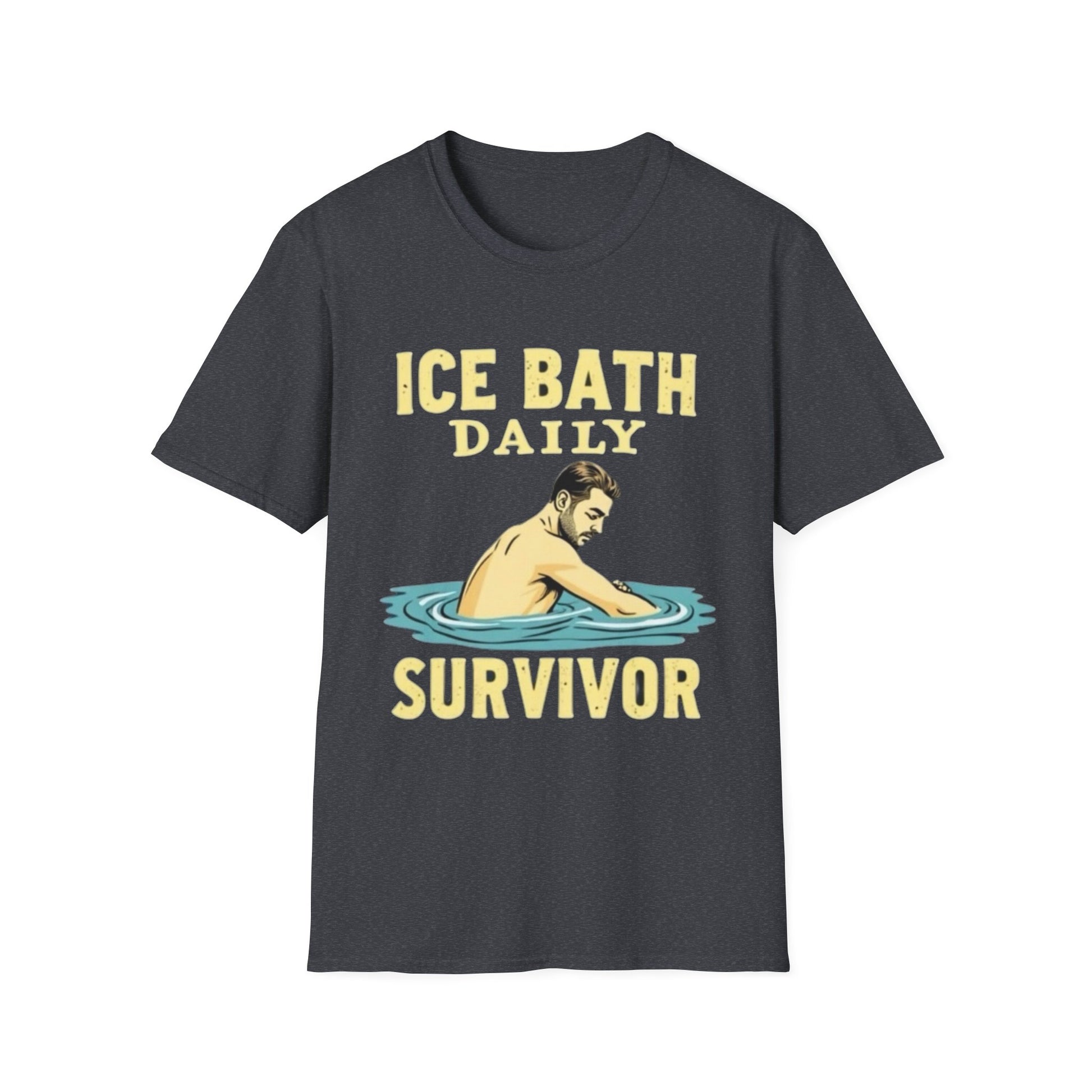 Ice Bath Daily Survivor Unisex Softstyle T-Shirt, Motivational Tee, Gift for Survival Enthusiasts, Fitness Apparel, Recovery Shirt - Psychonaut Swag