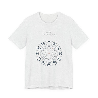 Zodiac Wheel T‑Shirt — Trust the Universe Astrology Tee