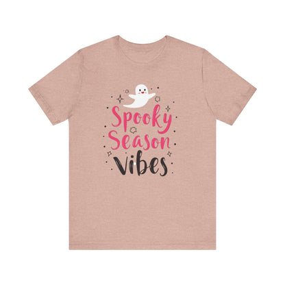 Spooky Season Vibes Tee, Halloween T-Shirt, Unisex Ghost Shirt, Cute Fall Apparel, Casual Halloween Outfit, Halloween Gift