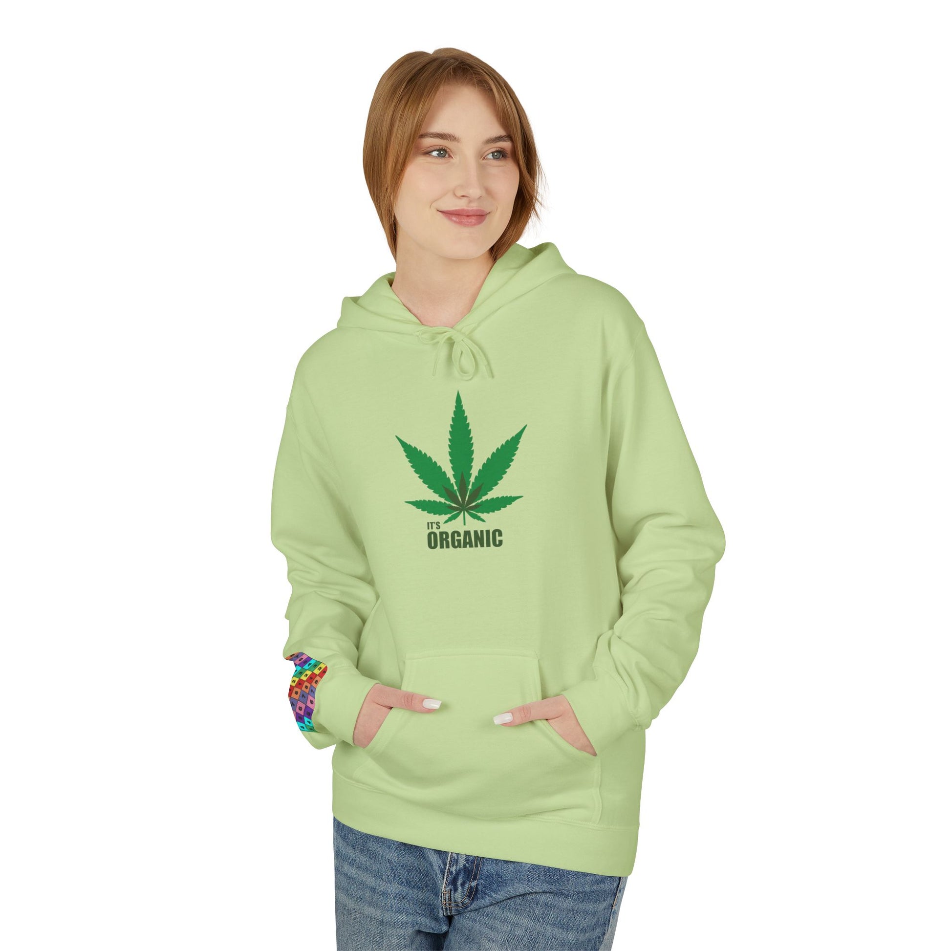 It's Organic, Marijuana Leaf, Unisex Midweight Softstyle Fleece Hoodie - Psychonaut Swag