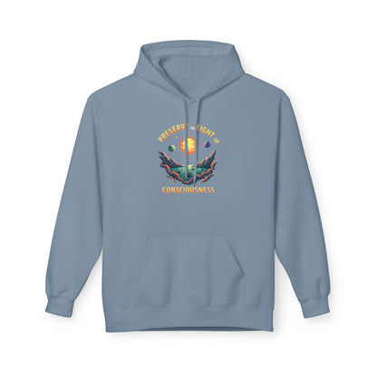 Consciousness Preservation Hoodie — "Preserve the Light of Consciousness" Graphic Hoodie