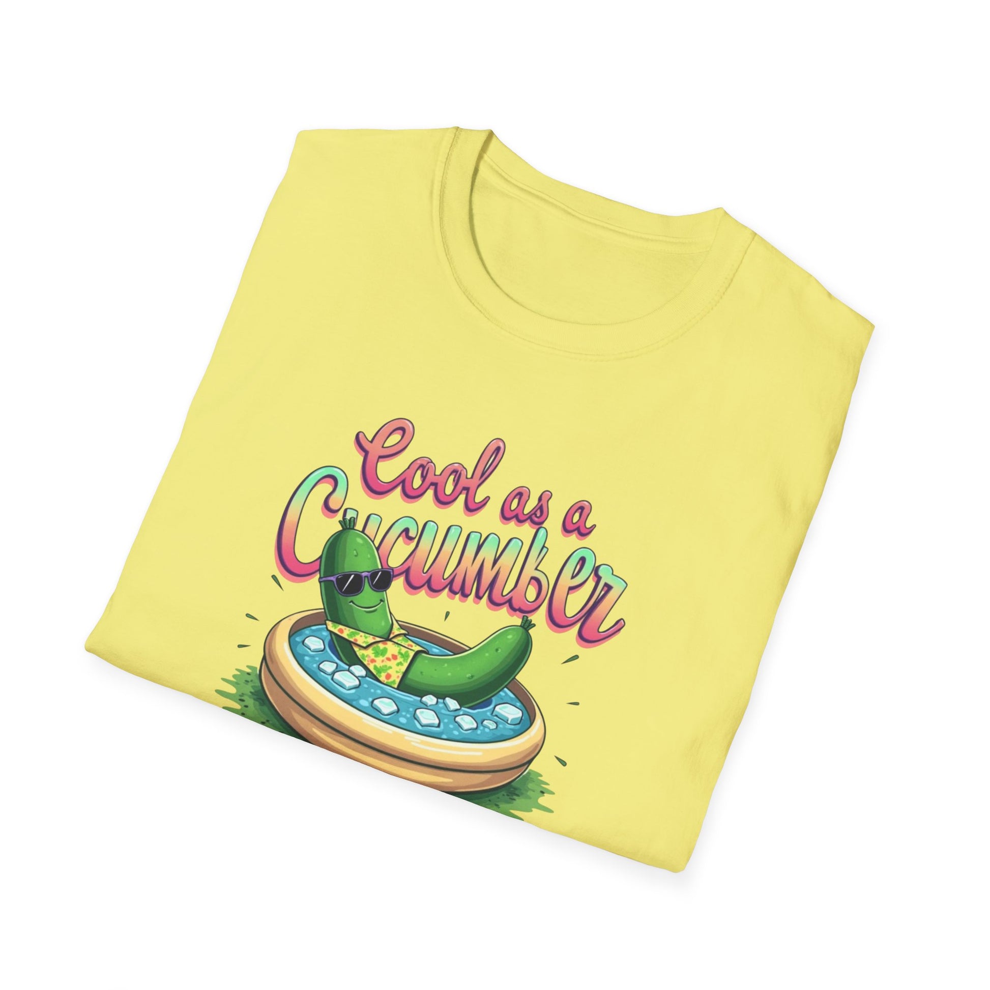 Cool as a Cucumber Unisex T-Shirt | Funny Summer Tee, Gift for Pool Parties, Relaxation Shirt, Fresh Summer Vibes, Chill Apparel, [...] - Psychonaut Swag