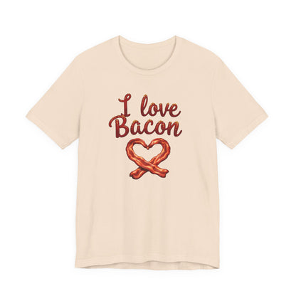 I Love Bacon Unisex Tee - Perfect for Food Lovers, Casual Outings, Gift for Bacon Fans, Foodie T-Shirt, Fun Cooking Tee - Psychonaut Swag