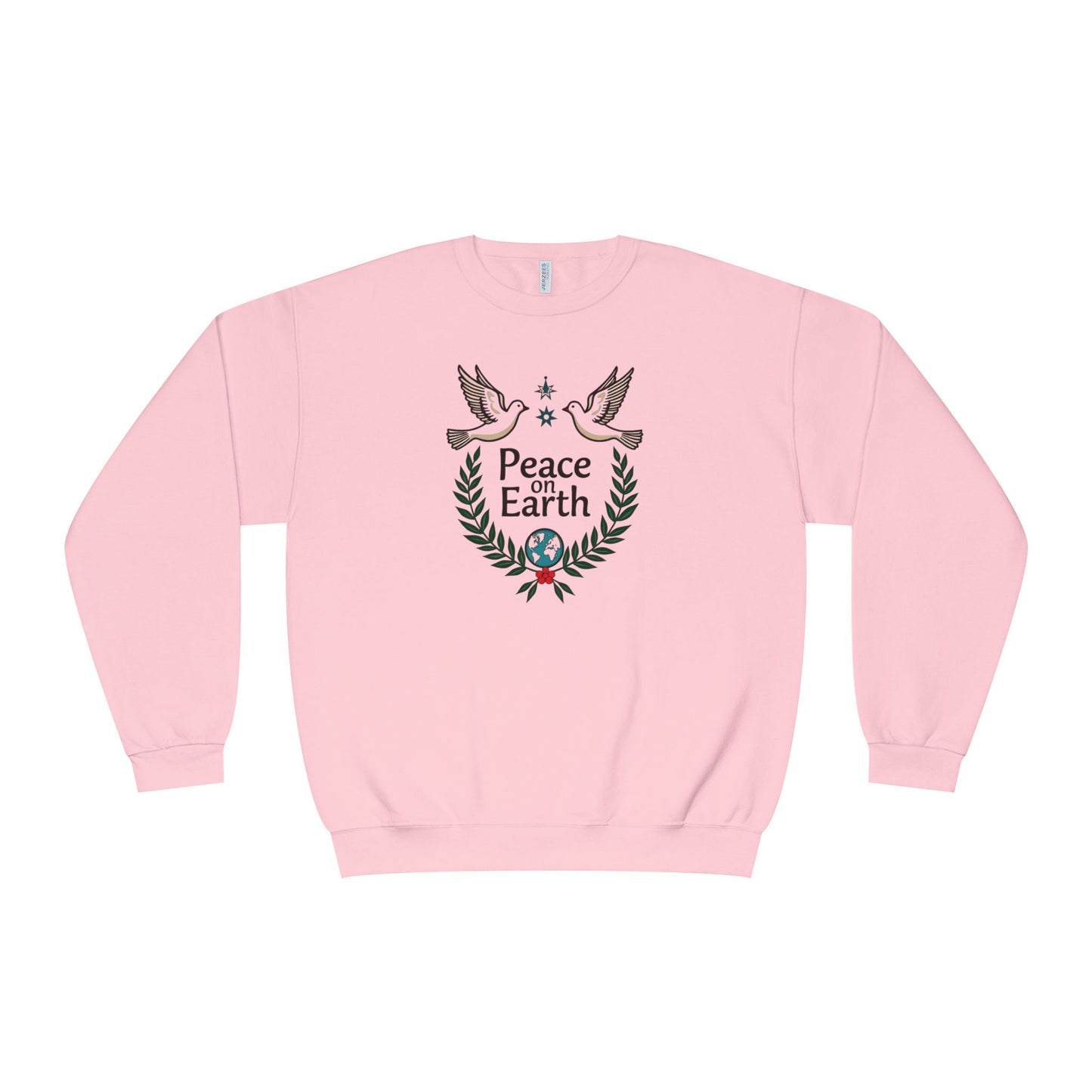 Peace on Earth Crewneck Sweatshirt — Holiday Dove & Laurel Graphic