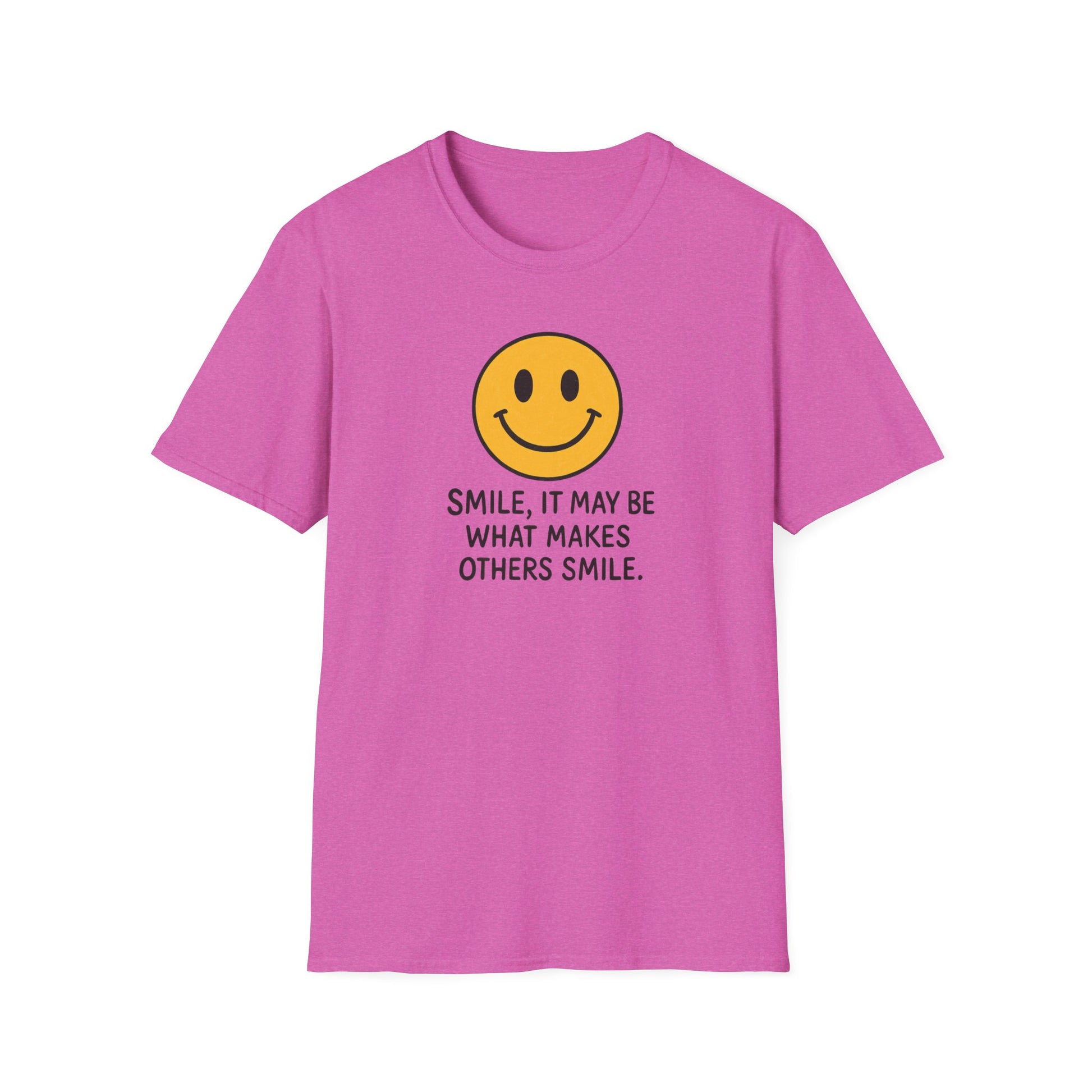 Smile Encouragement T-Shirt, Positive Vibes Tee, Unisex Graphic Shirt, Gift for Friends, Casual Wear, Everyday Comfort - Psychonaut Swag