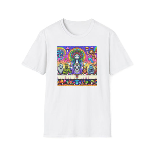 Mushroom Last Supper, Unisex Softstyle T-Shirt - Psychonaut Swag