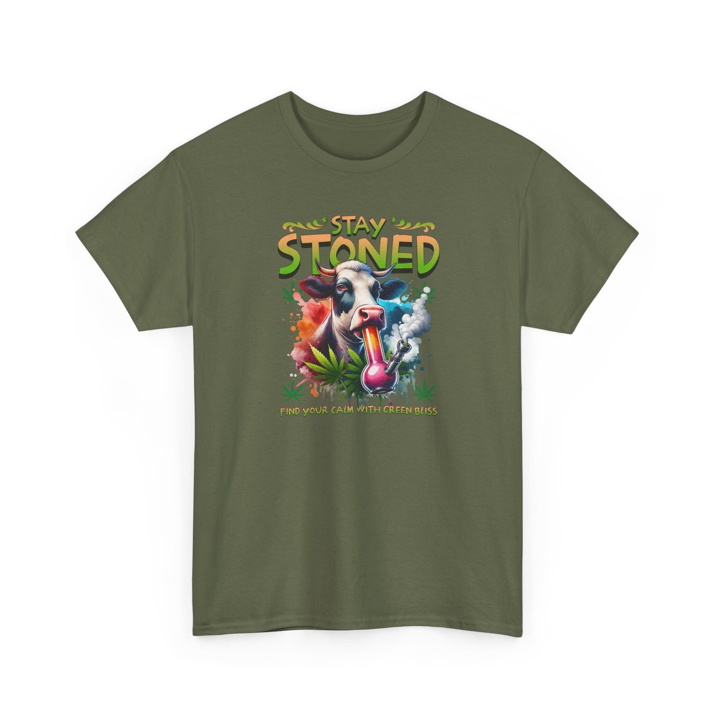 Stay Stoned Cow T-Shirt – Funny Cannabis Graphic Tee