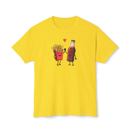 Fries & Soda Love T-Shirt — Cute Cartoon Food Couple Tee