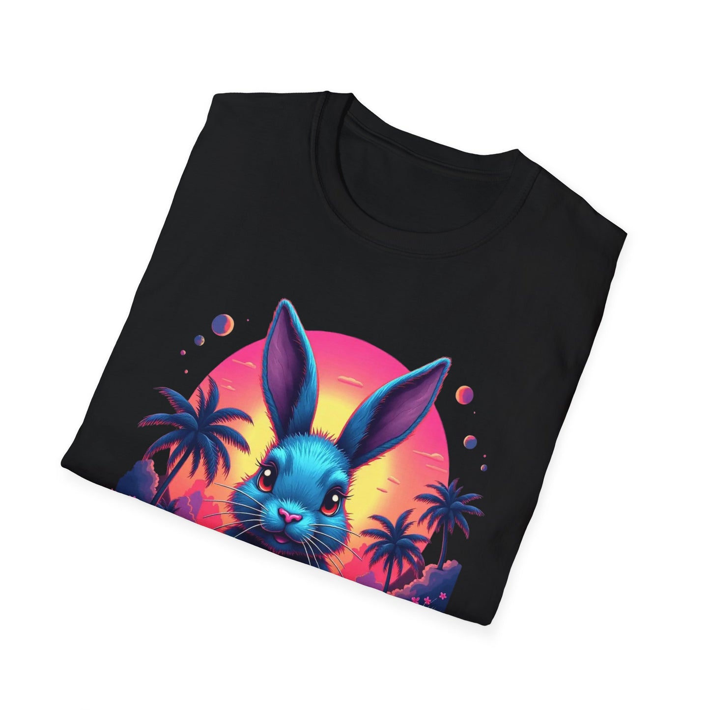 Easter Bunny Neon Sunset, unisex T-Shirt