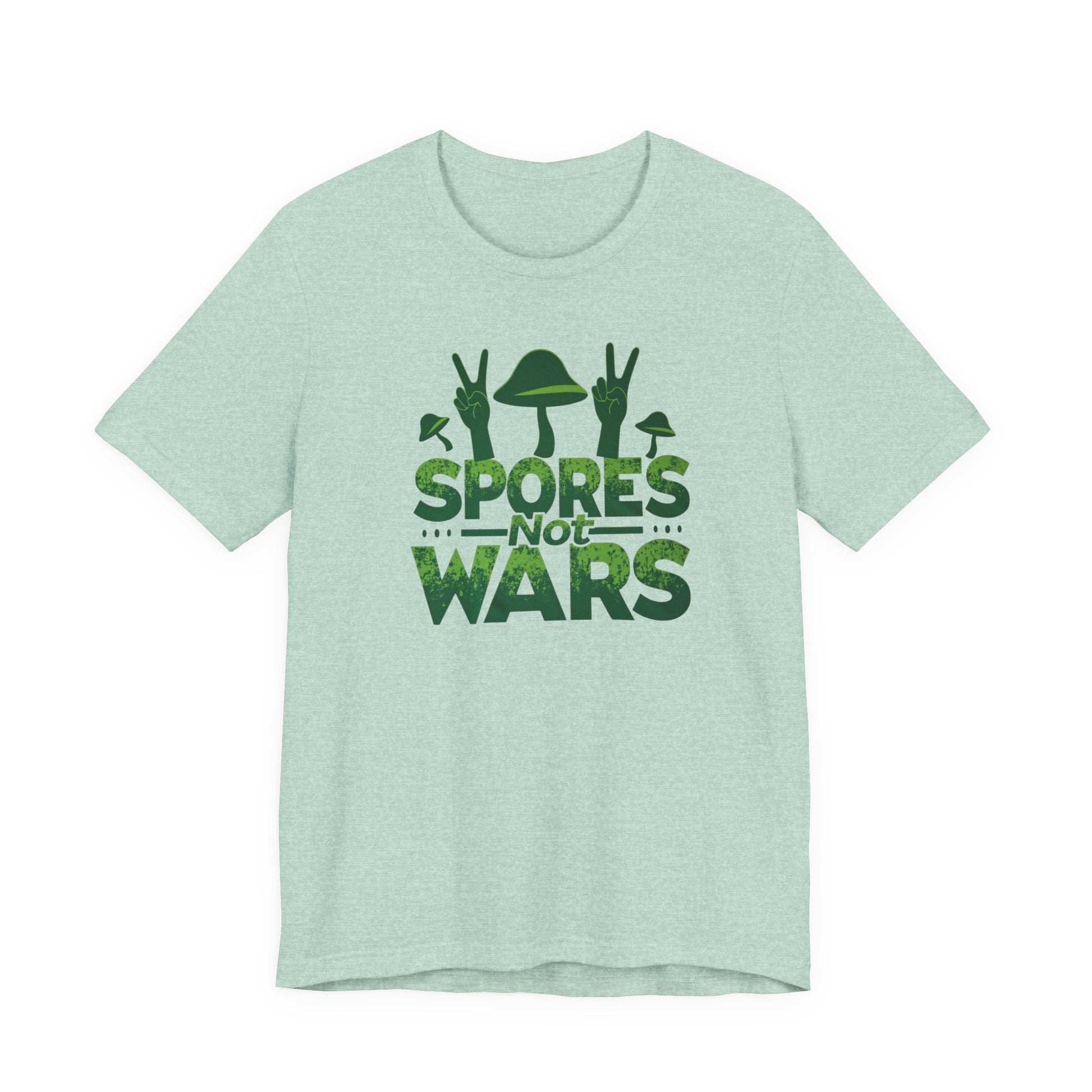 Spores Not Wars - Eco-Friendly Statement Shirt, Casual Wear, Gift for Nature Lovers, Unique Graphic Tee, Sustainable Fashion - Psychonaut Swag