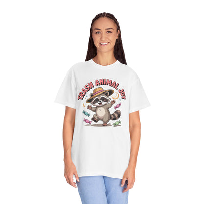 Trash Animal Joy Raccoon T-Shirt — Cute Candy-Loving Graphic Tee