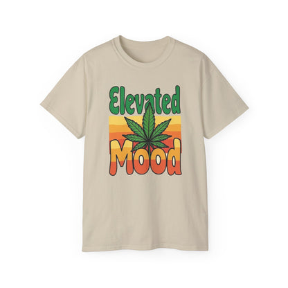 Elevated Mood Cannabis Tee, Unisex Ultra Cotton T-Shirt, Sublimated Graphic Tee, Perfect Gift for 420 Celebrations, Relaxed Fit Tee