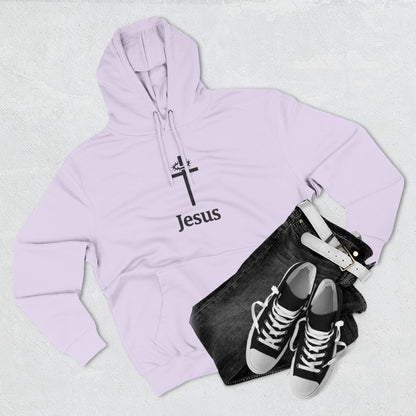 Jesus Cross Minimalist Hoodie — Faith Graphic Fleece Pullover