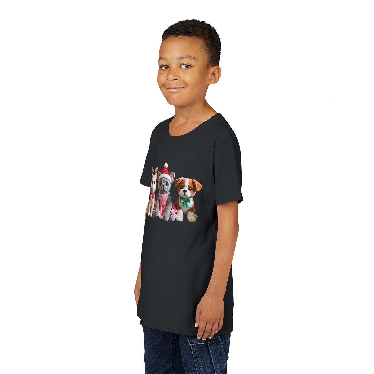 Kids Christmas Puppy Tee — Cute Festive Dogs in Santa Hats