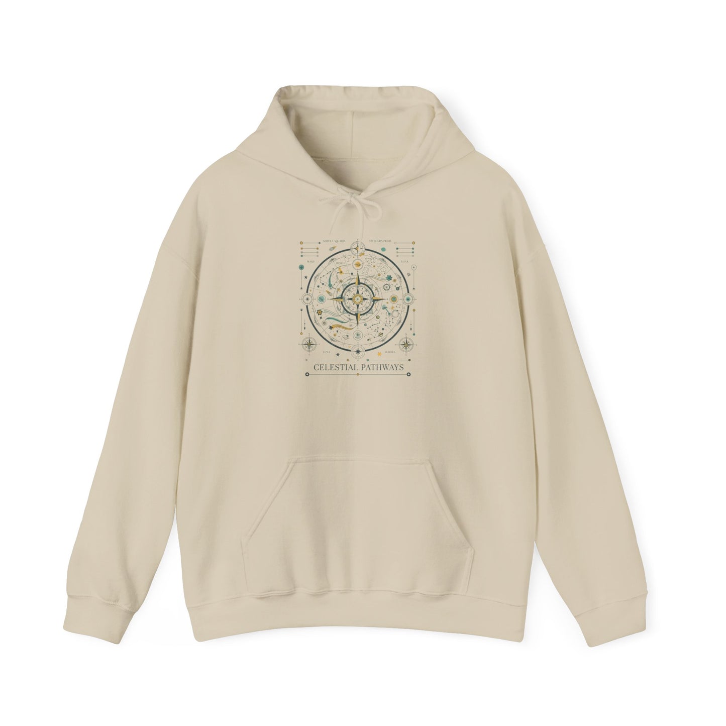 Celestial Pathfinder Hoodie — Vintage Star Map Graphic Sweatshirt