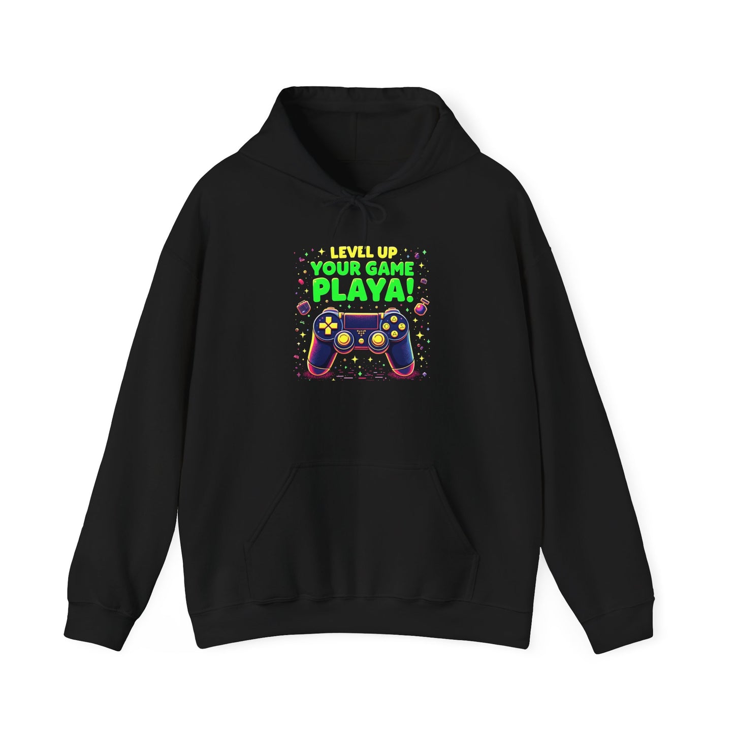 Gamer Hoodie - "Level Up Your Game Playa" Retro Controller Graphic