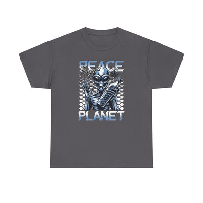 Peace Planet Alien T‑Shirt — Retro Sci‑Fi Graphic Tee
