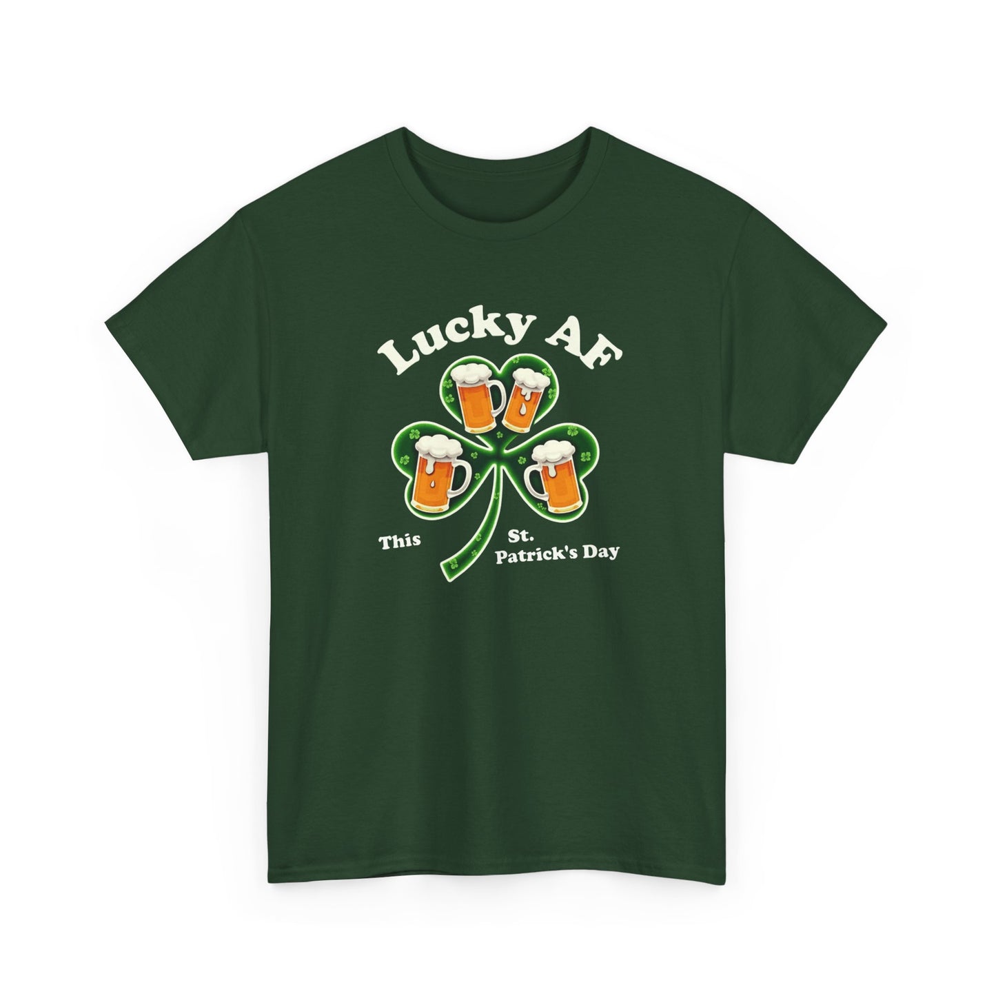 Lucky AF St. Patrick's Day Tee — Shamrock Beer Graphic T-Shirt
