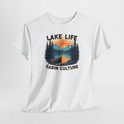 Lake Life Cabin Culture T-Shirt — Vintage Sunset Wilderness Tee