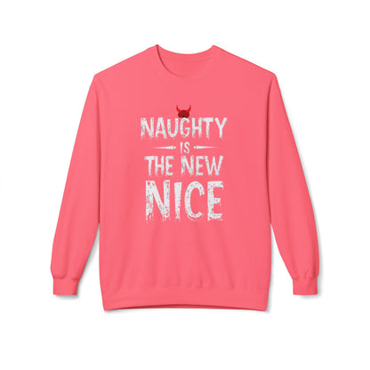 Naughty is the new nice, Unisex Midweight Softstyle Fleece Crewneck Sweatshirt