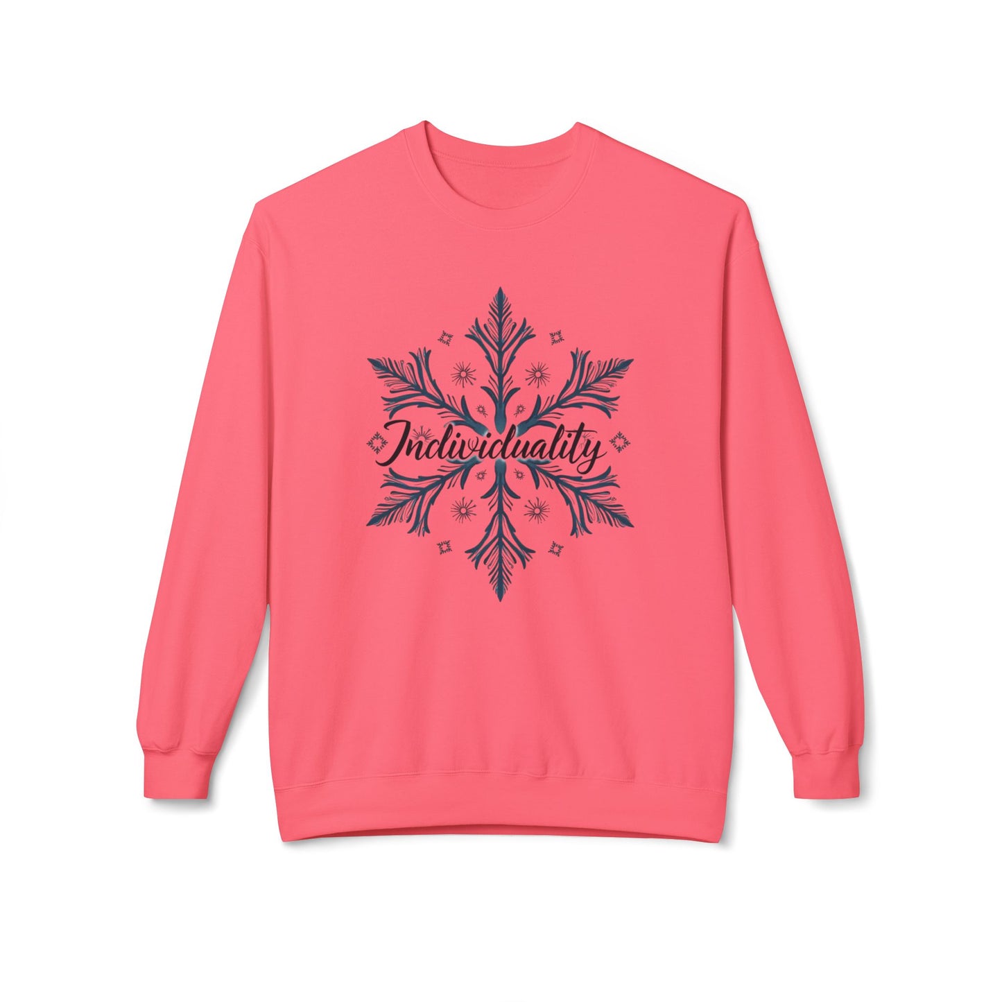 Individuality Crewneck Sweatshirt — Floral Snowflake Graphic