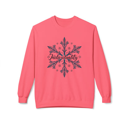 Individuality Crewneck Sweatshirt — Floral Snowflake Graphic
