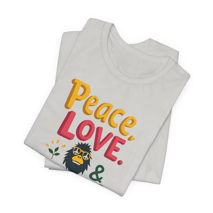 Peace, Love & Squatch T-Shirt — Retro Bigfoot Graphic Tee