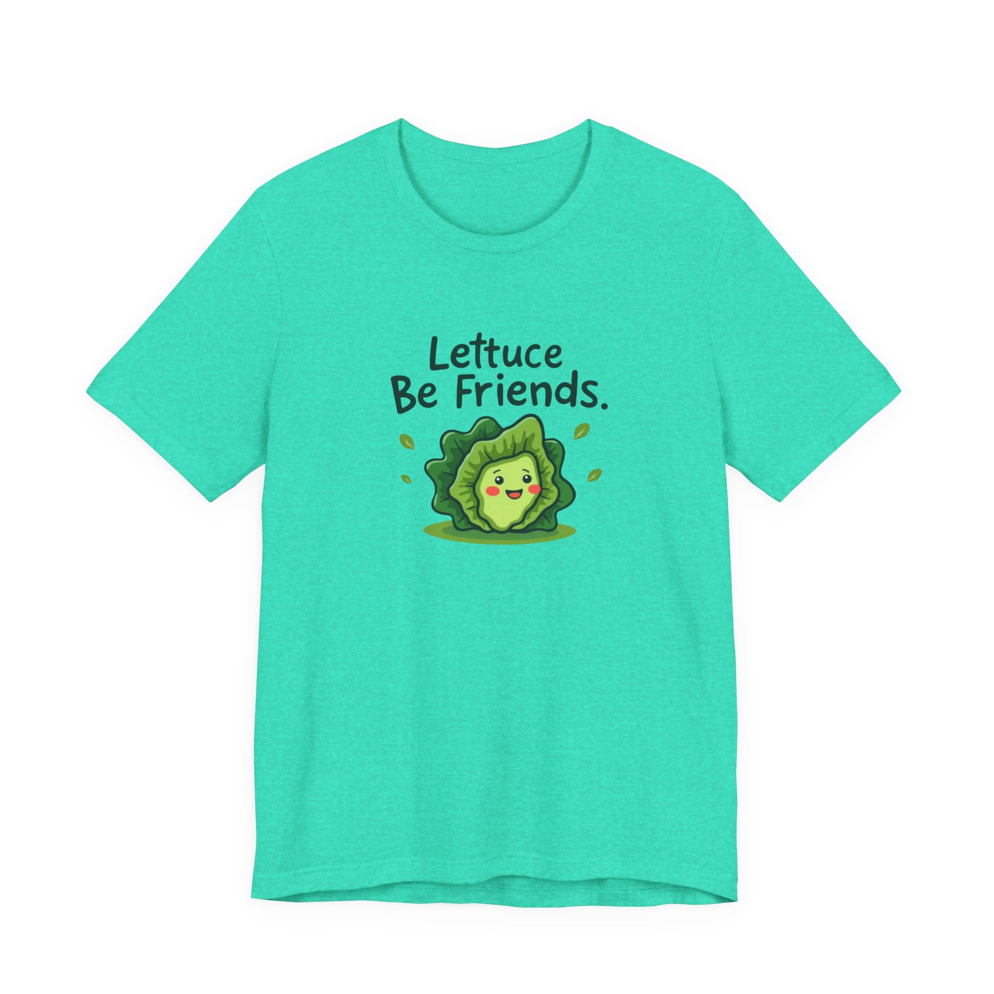 Lettuce Be Friends, Unisex Tee, Casual Wear, Gift for Vegetarians, Summer T-Shirt, Eco-Friendly Apparel - Psychonaut Swag