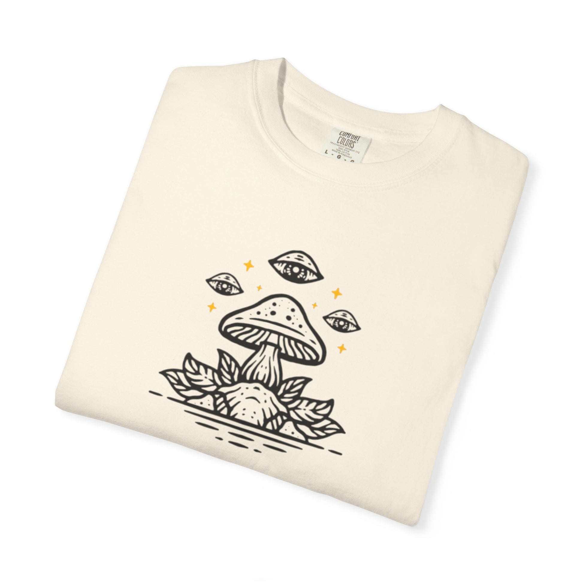 Mushroom Gift from Visitors, Unisex Garment-Dyed T-shirt - Psychonaut Swag