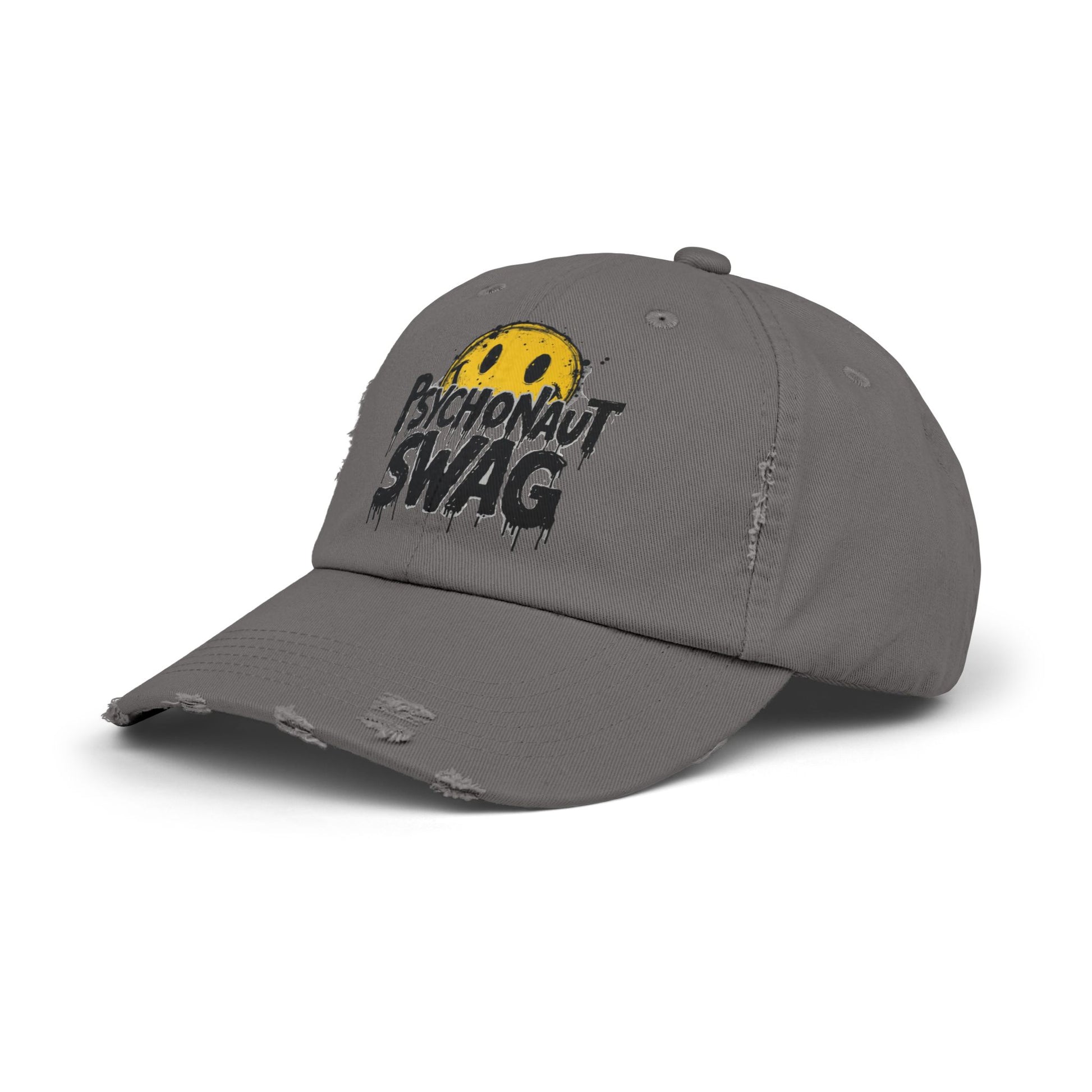 Psycho Unisex Distressed Cap, Cool Casual Hat, Streetwear Accessory, Gift for Trendsetters, Festival Gear, Summer Vibes - Psychonaut Swag