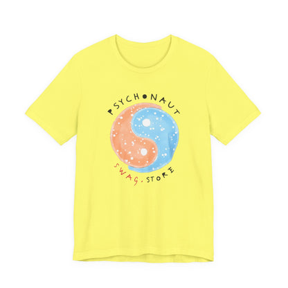 Psychedelic Yin Yang Graphic Tee, Relaxed Fit Short Sleeve T-Shirt, Unisex Casual Wear, Gift for Psychonauts and Free Spirits