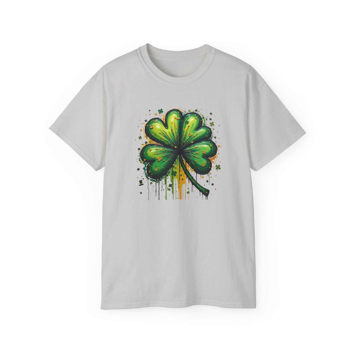 St. Patrick's Day Paint-Splatter Shamrock T-Shirt