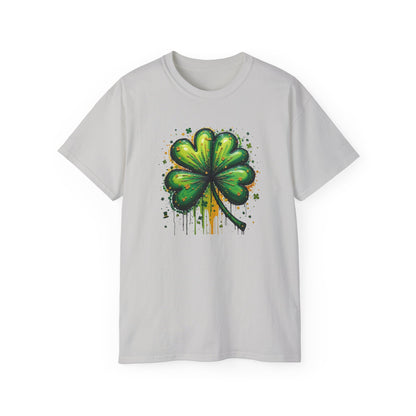 St. Patrick's Day Paint-Splatter Shamrock T-Shirt