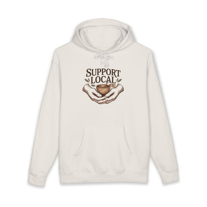 Support Local Hoodie — Vintage Hands & Heart Graphic Hooded Sweatshirt