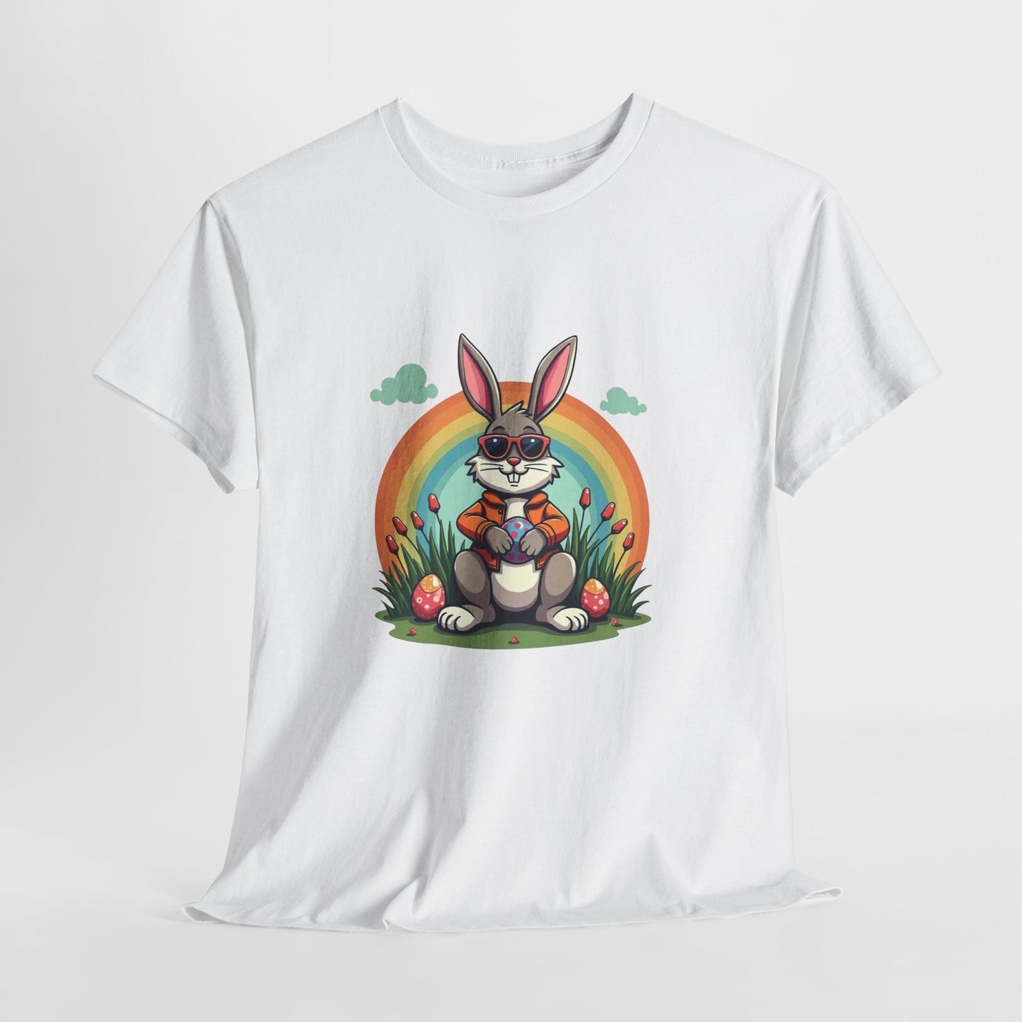 Easter Bunny Rainbow T-Shirt — Cute Bunny Holding Eggs Tee