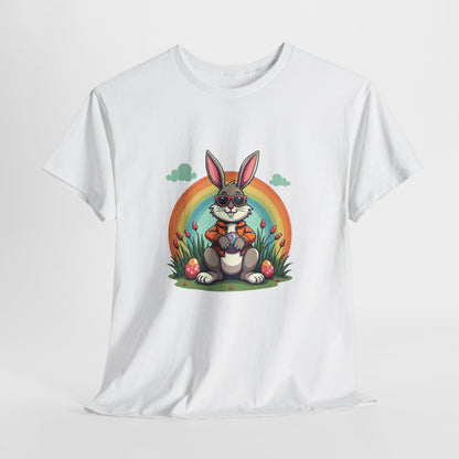 Easter Bunny Rainbow T-Shirt — Cute Bunny Holding Eggs Tee