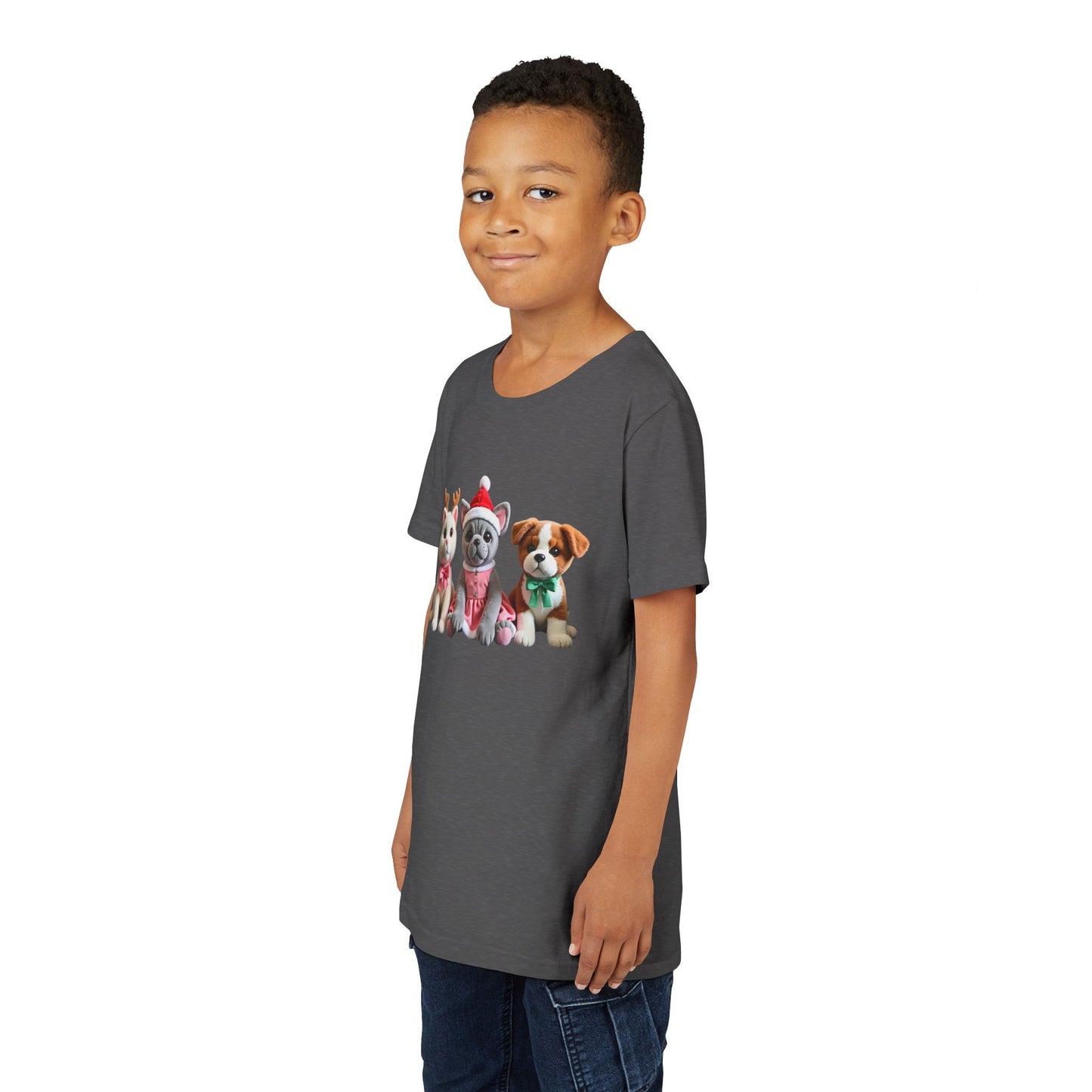 Kids Christmas Puppy Tee — Cute Festive Dogs in Santa Hats