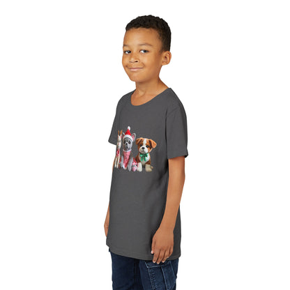Kids Christmas Puppy Tee — Cute Festive Dogs in Santa Hats