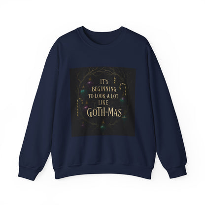 Goth‑Mas Crewneck Sweatshirt — "It's Beginning to Look a Lot Like Goth‑Mas" Holiday Gothic Sweater
