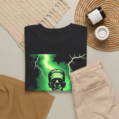 O.G. Frankenstein Lightning Tee – Neon Green Monster Graphic T-Shirt