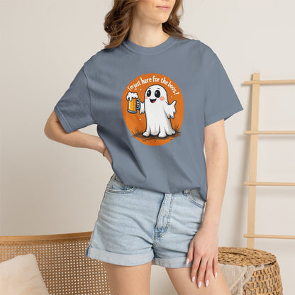 Halloween Ghost Beer T-Shirt — "I’m Just Here for the Boos" Cute Spooky Tee