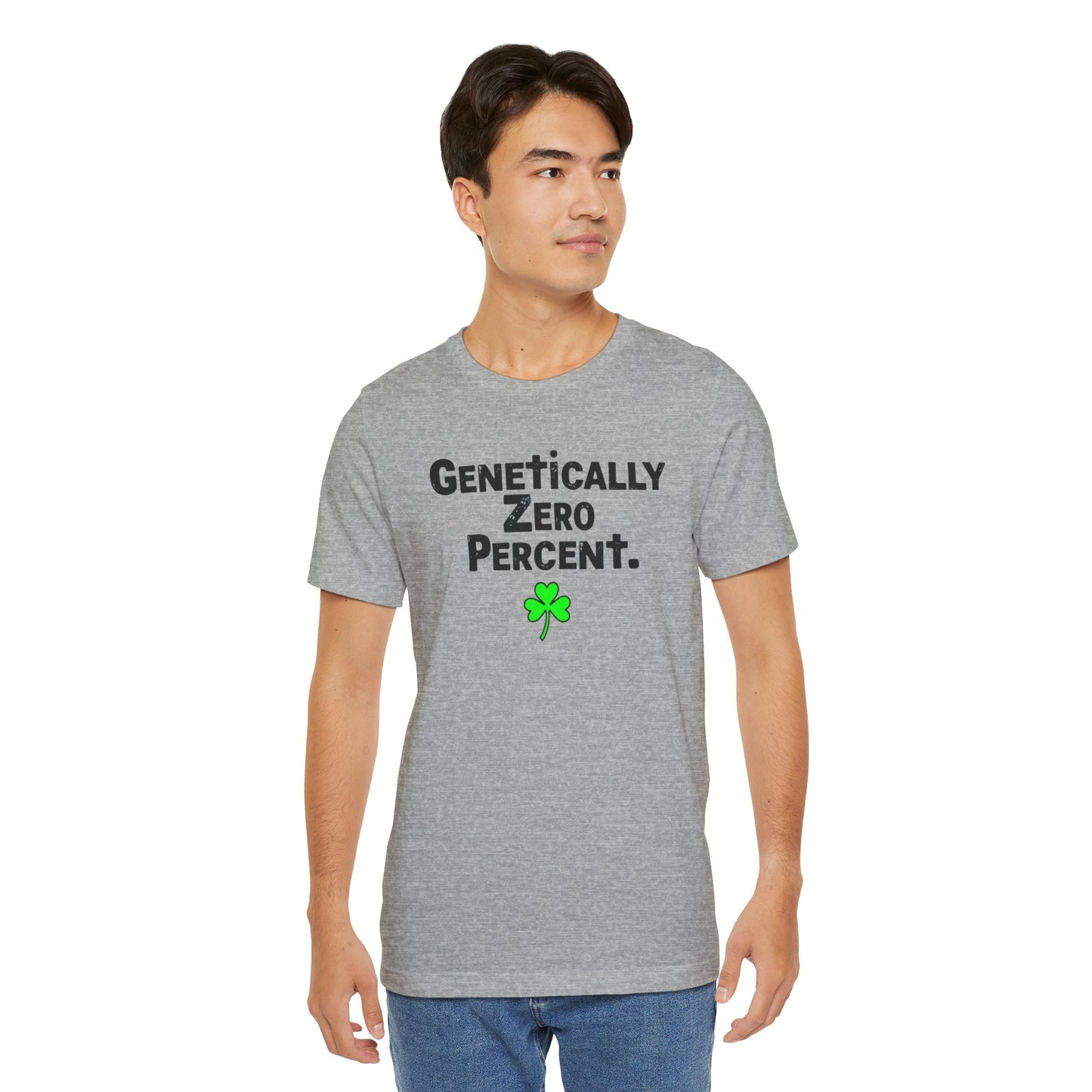 Genetically Zero Percent T-Shirt — Funny St. Patrick’s Day Shamrock Tee